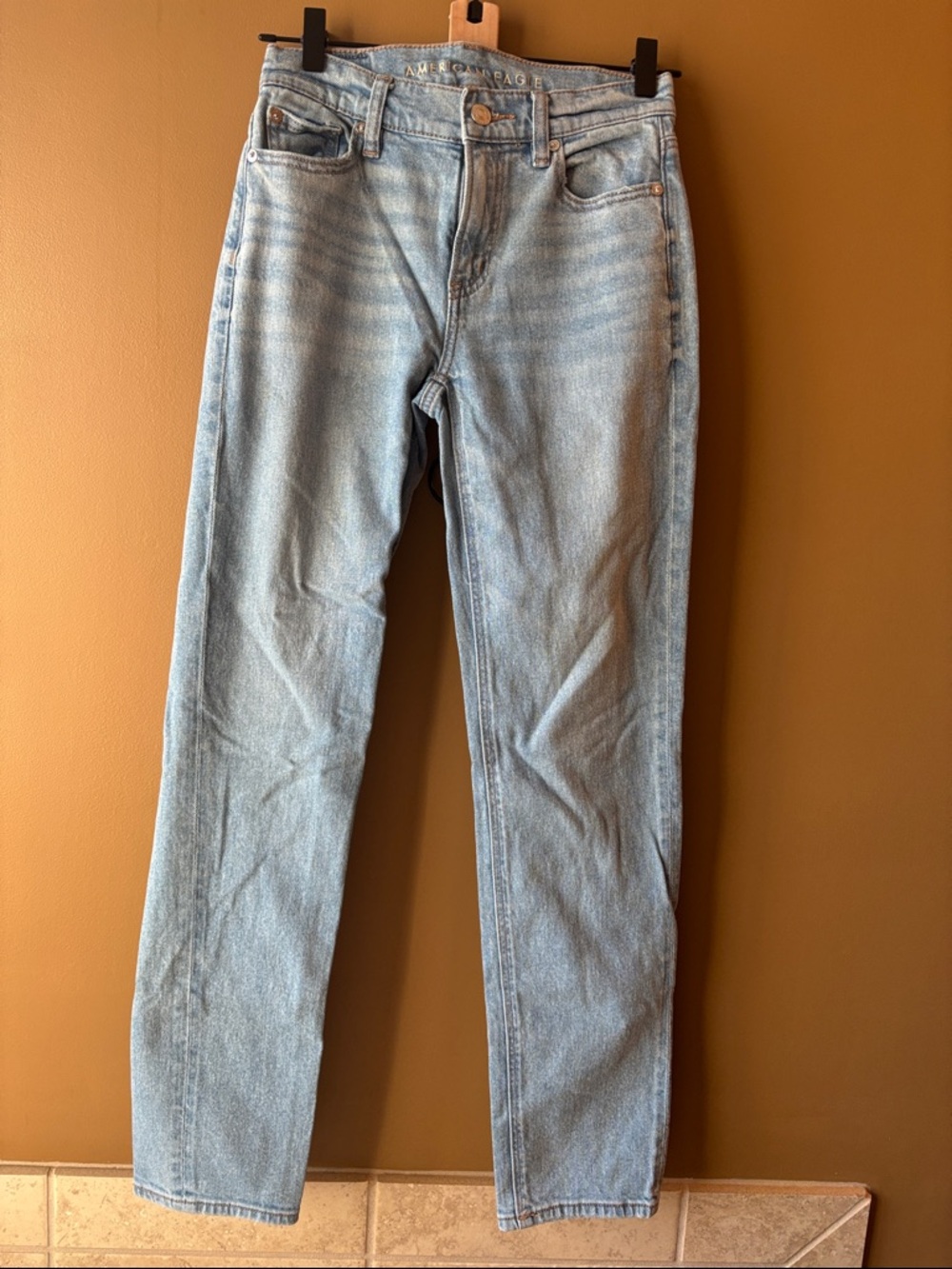 American Eagle Outfitters Light Blue Straight Leg Jeans